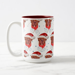 French Mastiff Dog Breed Christmas Two-Tone Coffee Mug