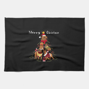 French Mastiff Dogue de Bordeaux Christmas Tree Xm Tea Towel