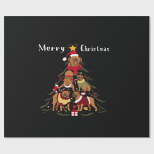 French Mastiff Dogue de Bordeaux Christmas Tree Xm Wrapping Paper