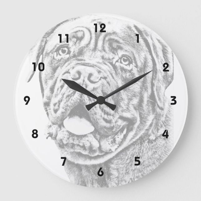 French Mastiff Large Clock (Front)