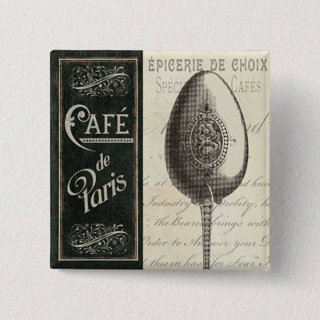 French Menu 15 Cm Square Badge (Front)