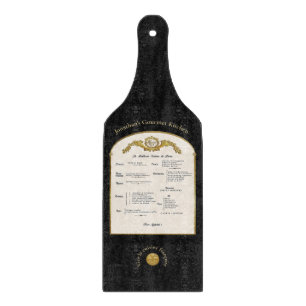 French Menu Black Glass Cutting Board