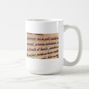 French menu coffee mug