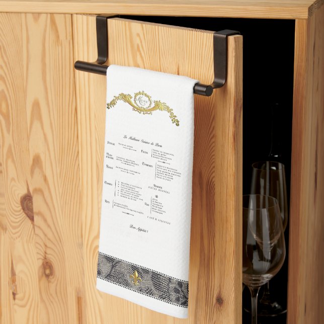 French Menu Kitchen Towel (Thirds Fold)