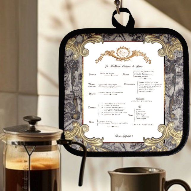 French Menu Pot Holder (On Wall)