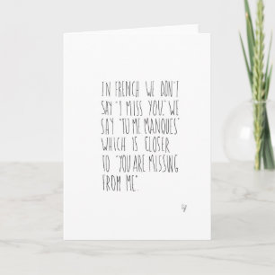 French Miss You Card