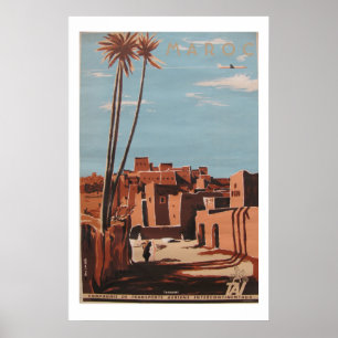 French Moroccan travel poster