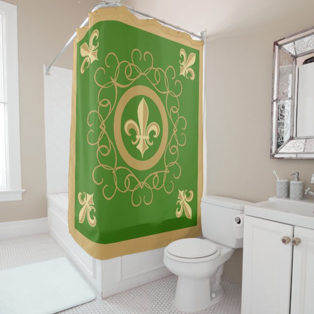 French Moss Shower Curtain (In Situ)