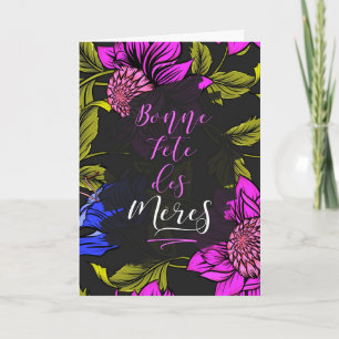 FRENCH Mother's Day Bold Botanical Blooms on Black Card