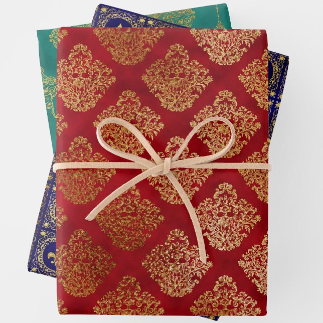 French Motif Bold Colour Coordinates 3 Wrapping Paper Sheet (Creator Uploaded)