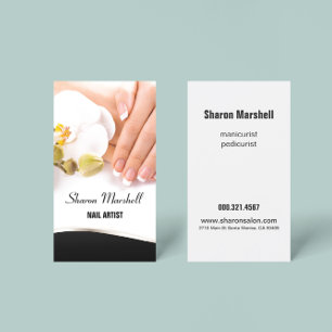 French Nails & Orchids Manicure Pedicure Salon Business Card