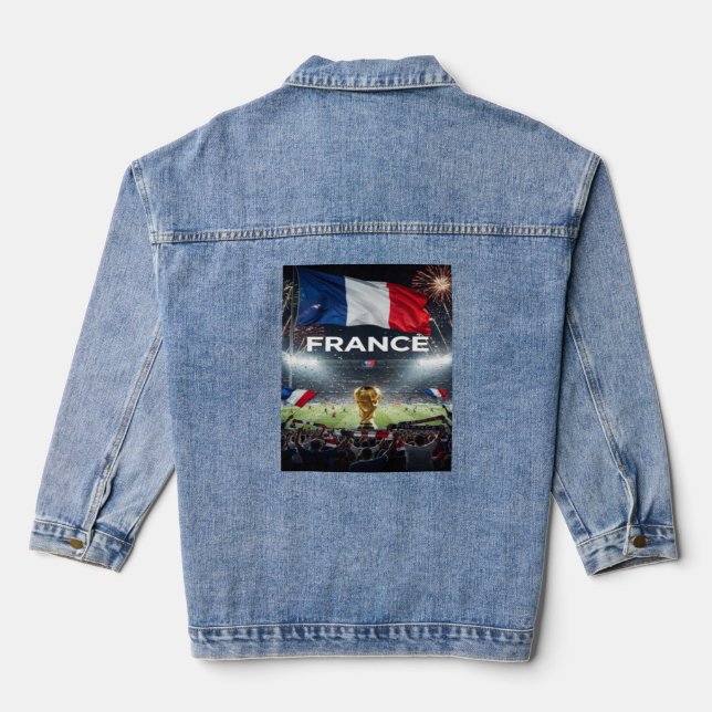 French National Team Glory Poster Denim Jacket (Back)
