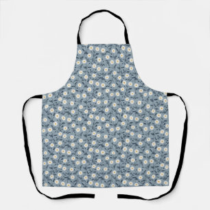 French Navy Blue Modern Farmhouse Daisy Pattern Apron