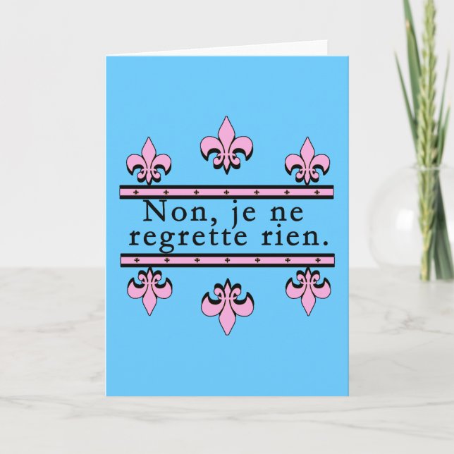 French No Regrets Products Card (Front)