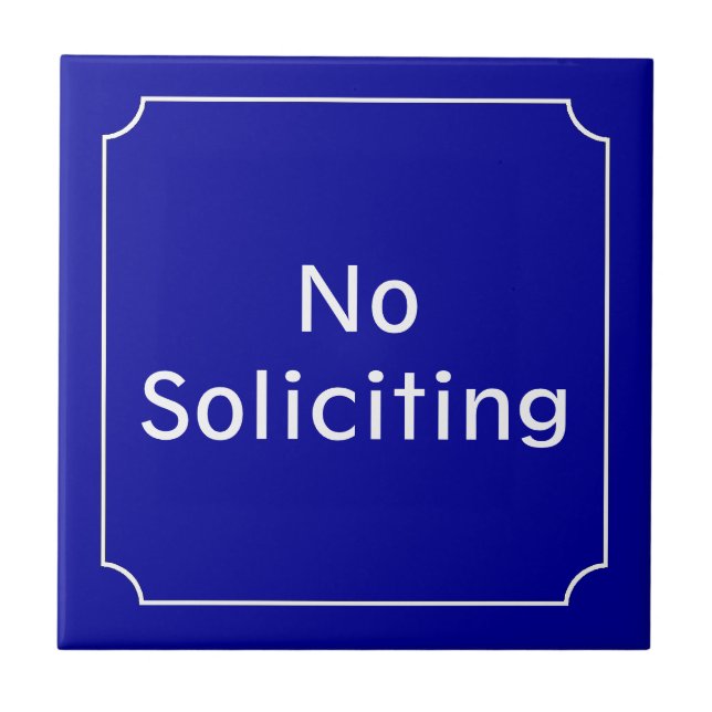 French No Soliciting Sign Ceramic Tile (Front)