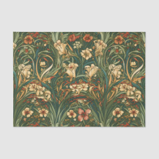 French, nouveau inspired field of wildflowers tissue paper