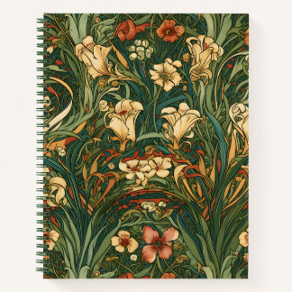 French, Nouveau style, wildflower, floral, nature Notebook