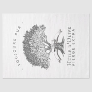 French Olive Oil Vintage Tree Logo Decoupage  Tissue Paper