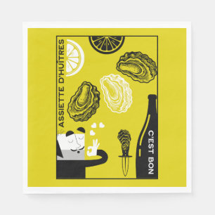 French Oyster Country Kitchen Decor Napkin