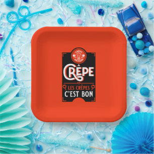 French Pancakes Paper Plate