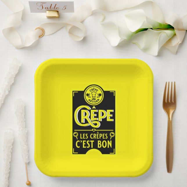 French Pancakes Paper Plate (Wedding)