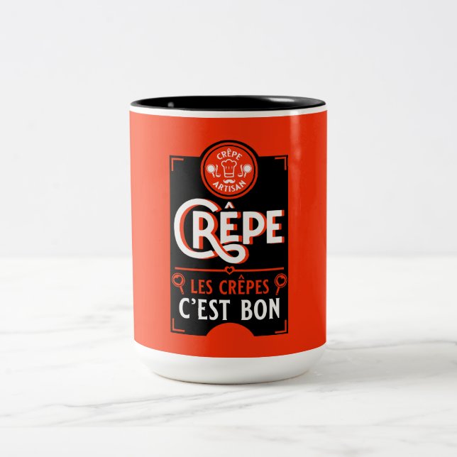 French Pancakes Two-Tone Coffee Mug (Center)