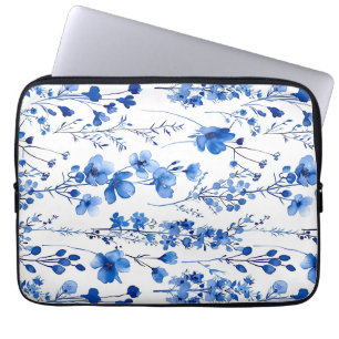 French Paper Wildflowers Pattern Design-98186 Laptop Sleeve