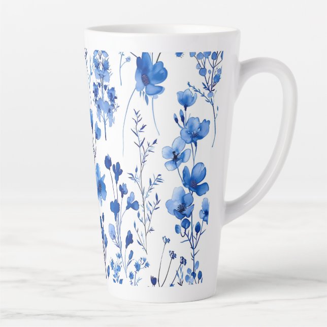 French Paper Wildflowers Pattern Design-98186 Latte Mug (Right)