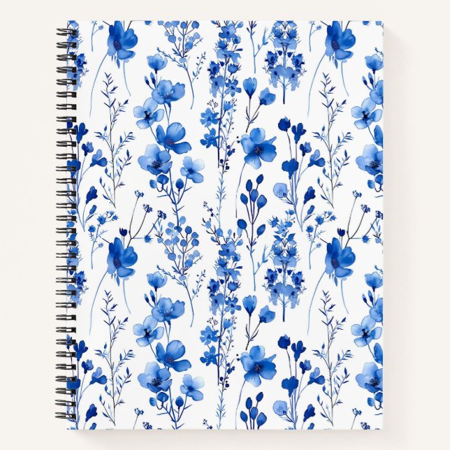 French Paper Wildflowers Pattern Design-98186 Notebook (Front)