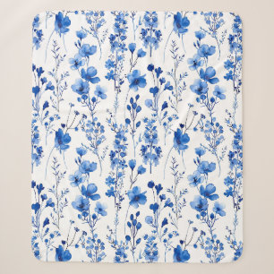 French Paper Wildflowers Pattern Design-98186 Sherpa Blanket