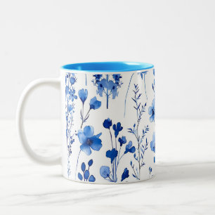 French Paper Wildflowers Pattern Design-98186 Two-Tone Coffee Mug