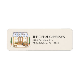 French Paris Cafe Bébé Boy Baby Shower Return Address Label