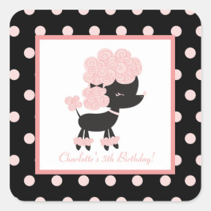 French Paris Poodle Square Envelope Seals (20)