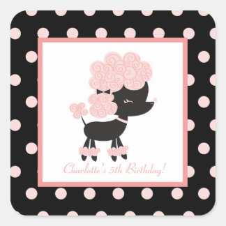 French Paris Poodle Square Envelope Seals (20)