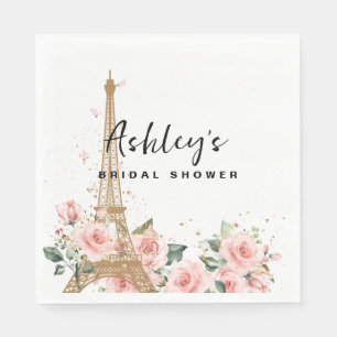 French Paris theme bridal shower napkin