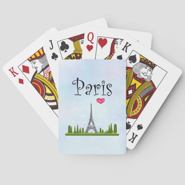 French Paris with Eiffel Tower Playing Cards (Back)