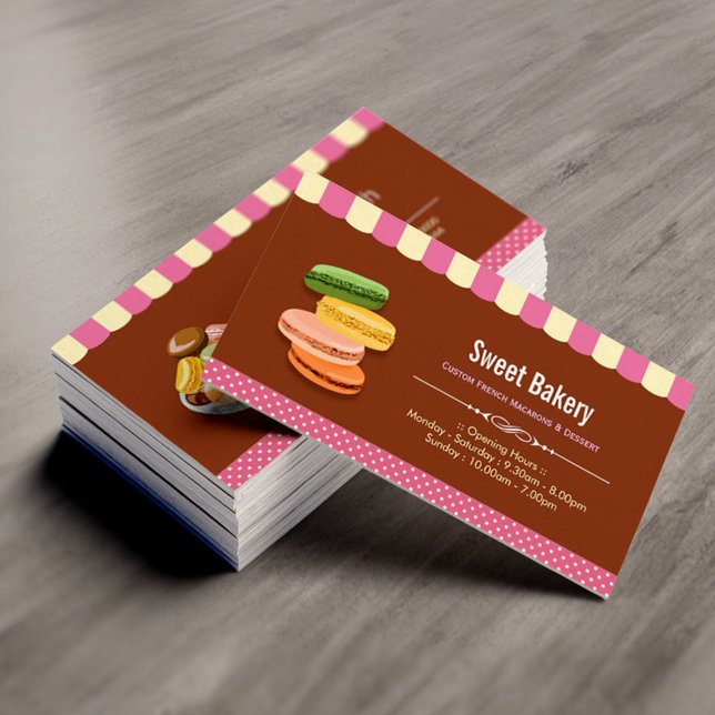 French Parisian Macarons Macaroon Store Business Card (Creator Uploaded)