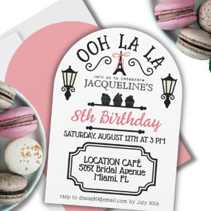 French Parisian theme Girls Birthday Invitation