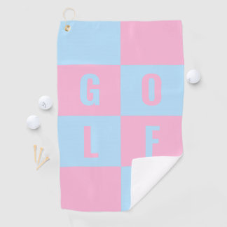 French Pass Pink Chequered  Golf Towel