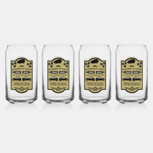 French Pastis Pétanque Can Glass