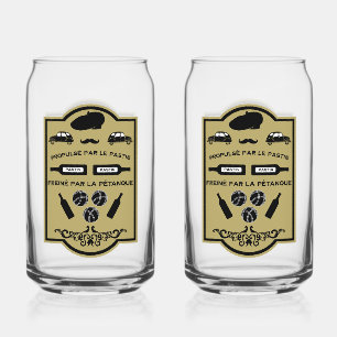 French Pastis Pétanque Can Glass