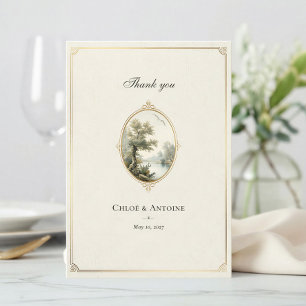French Pastoral Ivory Wedding Thank You Card