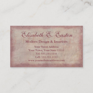 French Patina Vintage Red Toile Pompei Colours Business Card