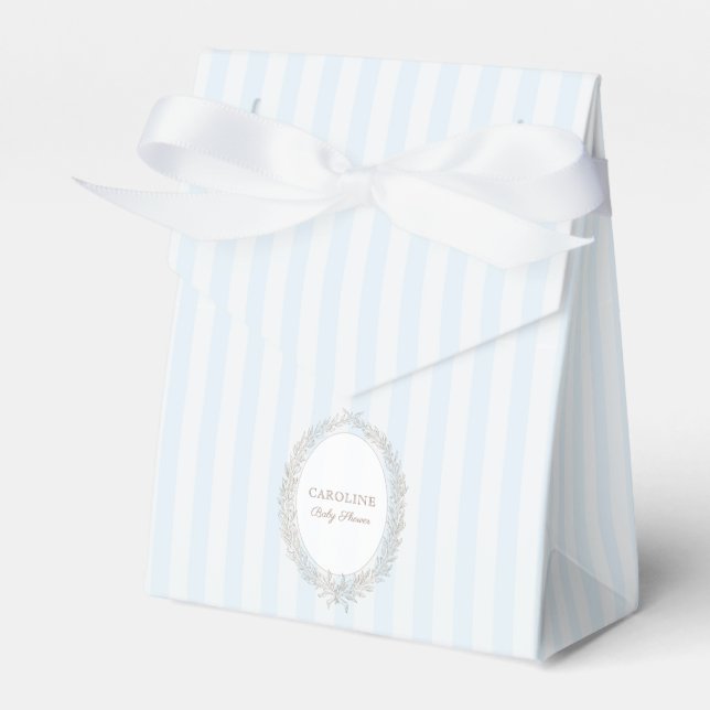 French Patisserie Boulangerie Blue Stripe  Favour Box (Front Side)