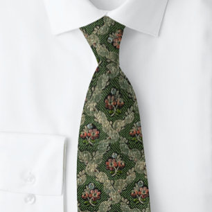 French Pattern Green Renaissance Tie