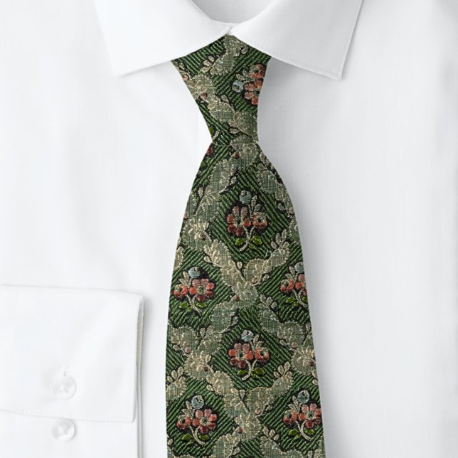 French Pattern Green Renaissance  Tie (Creator Uploaded)