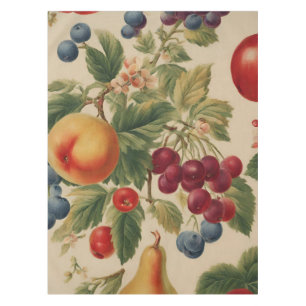 French Peach, Cherries, Blueberries, Pears, Apples Tablecloth
