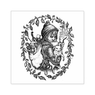 FRENCH PERE NOEL, ST. NICHOLAS VINTAGE STYLE SANTA RUBBER STAMP