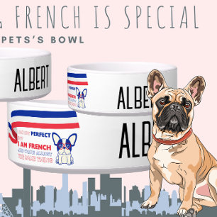 FRENCH pet editable I am not perfect Bowl