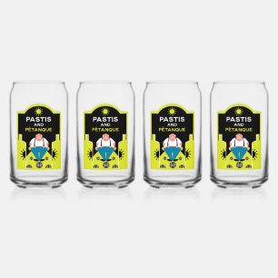French Pétanque Bocce Can Glass